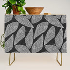 Cicada Wings - White on Black Credenza Gallery Image 1