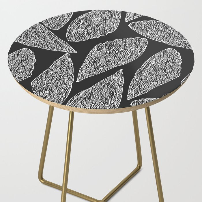 Cicada Wings - White on Black Side Table Gallery Image 2