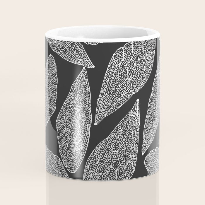 Cicada Wings - White on Black Coffee Mug Gallery Image 4