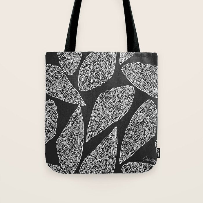 Cicada Wings - White on Black Tote Bag Gallery Image 1