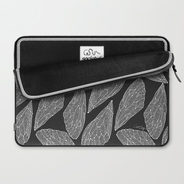 Cicada Wings - White on Black Laptop Sleeve Gallery Image 2