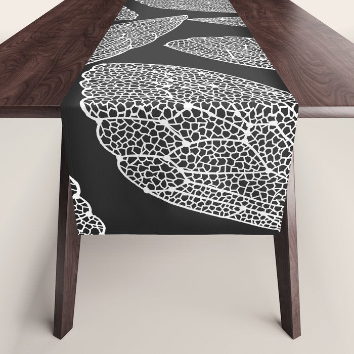 Cicada Wings - White on Black Table Runner Gallery Image 1