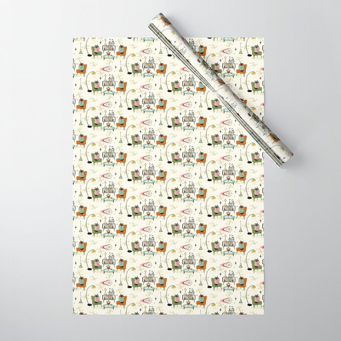 Cozy Cats Den studioxtine Wrapping Paper Gallery Image 1