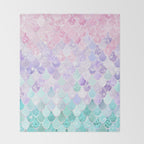 Mermaid Pastel Aesthetics Throw Blanket Gallery Image 2