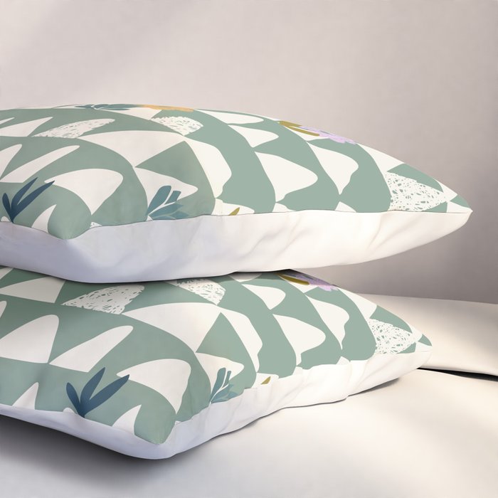 Farmland pattern sage green Pillow Sham Gallery Image 3