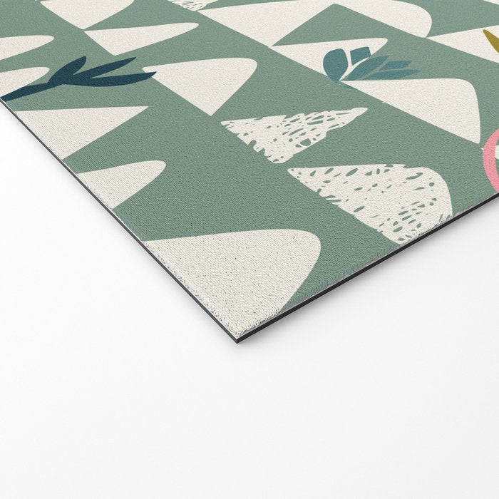 Farmland pattern sage green Welcome Mat Gallery Image 2