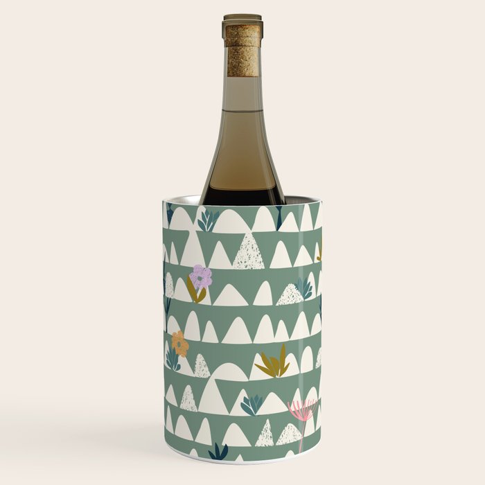 Farmland pattern sage green Wine Chiller Gallery Image 2