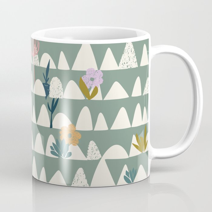 Farmland pattern sage green Coffee Mug Gallery Image 1