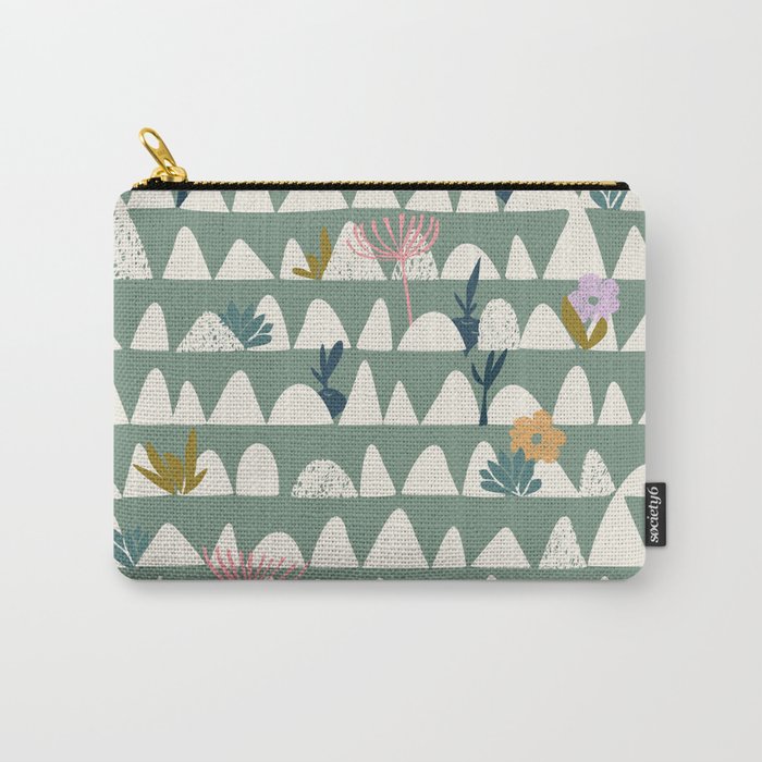 Farmland pattern sage green Carry All Pouch Gallery Image 1