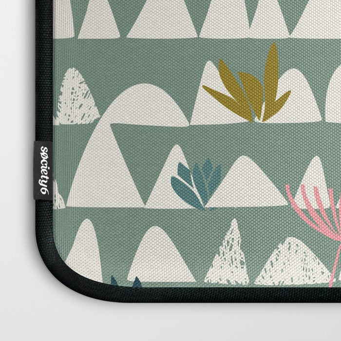 Farmland pattern sage green Laptop Sleeve Gallery Image 3