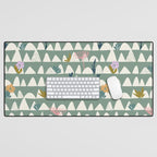 Farmland pattern sage green Desk Mat Gallery Image 1
