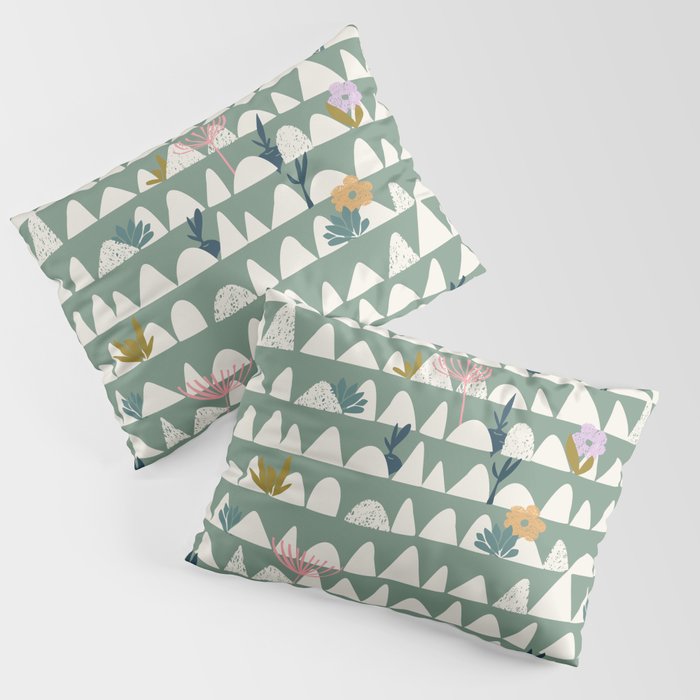 Farmland pattern sage green Pillow Sham Gallery Image 3