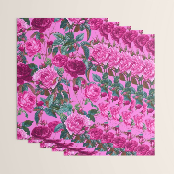  Pink Floral Garden Wrapping Paper Gallery Image 3