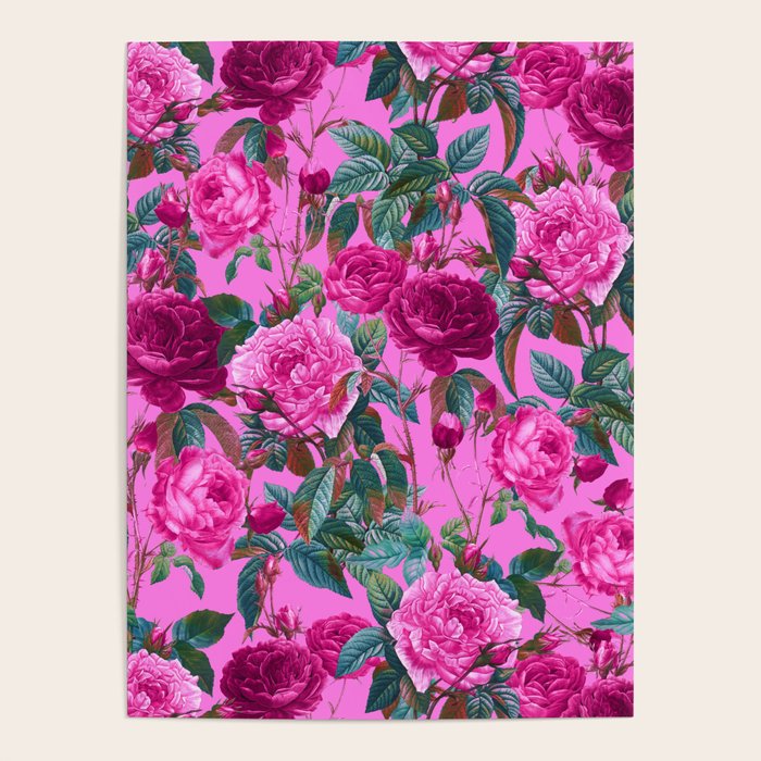  Pink Floral Garden Poster Gallery Image 4