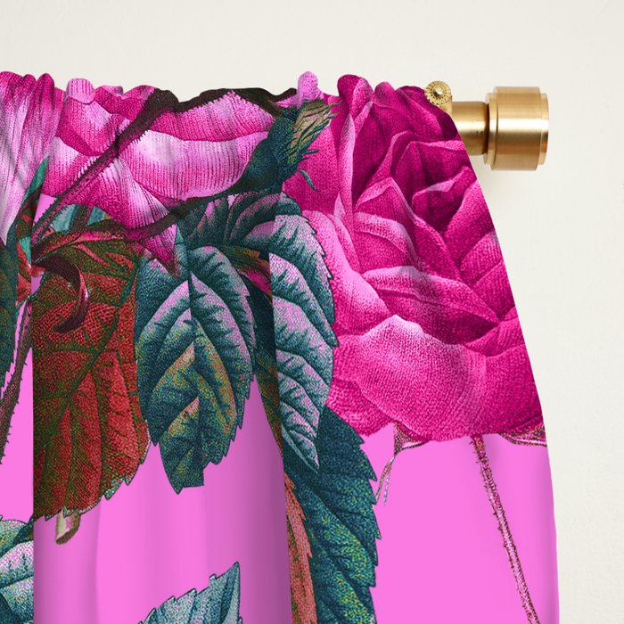  Pink Floral Garden Window Curtain Gallery Image 2