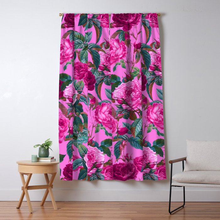  Pink Floral Garden Window Curtain Gallery Image 5