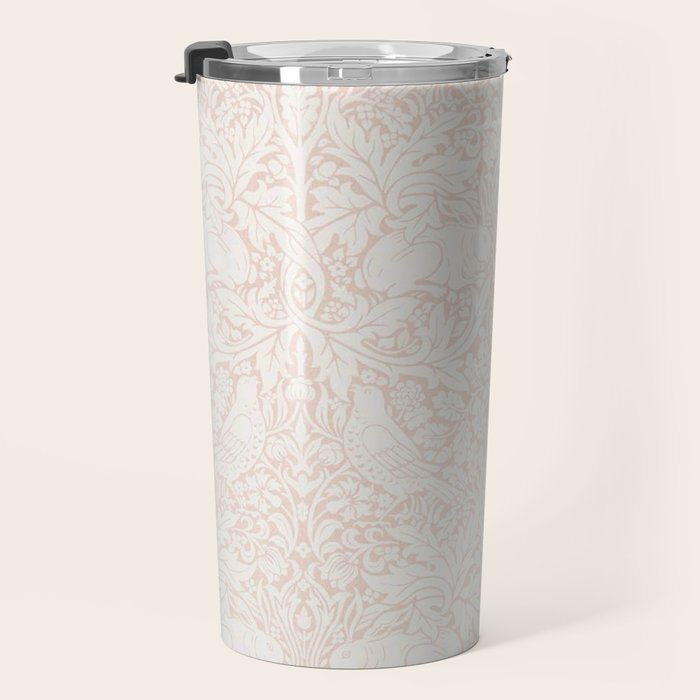 William Morris Pure Brer Rabbit Faded Sea Pink Vintage Pattern Travel Mug Gallery Image 3