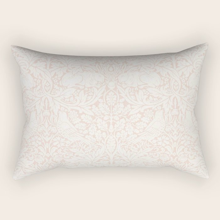 William Morris Pure Brer Rabbit Faded Sea Pink Vintage Pattern Rectangular Pillow Gallery Image 2