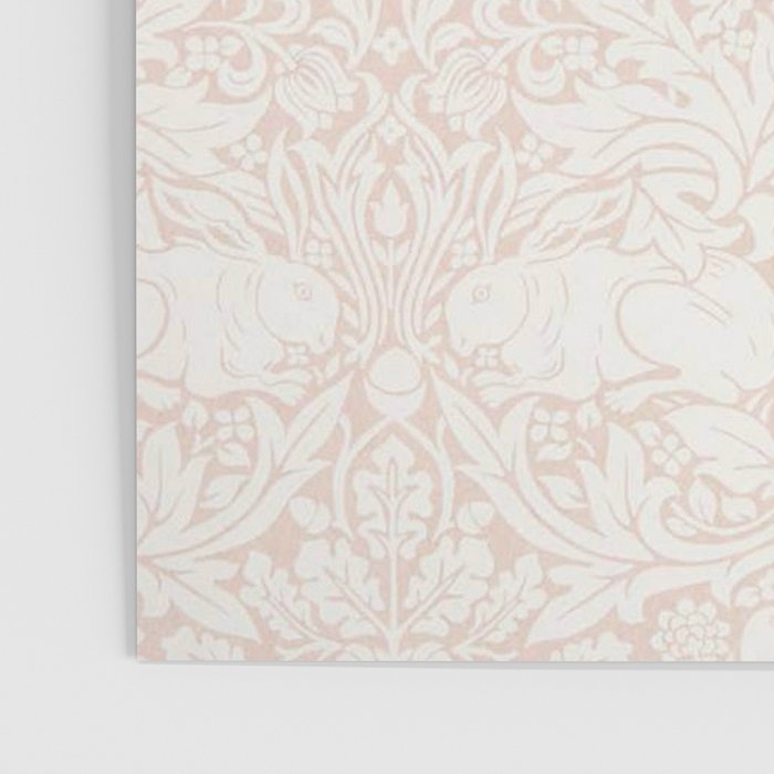 William Morris Pure Brer Rabbit Faded Sea Pink Vintage Pattern Poster Gallery Image 3