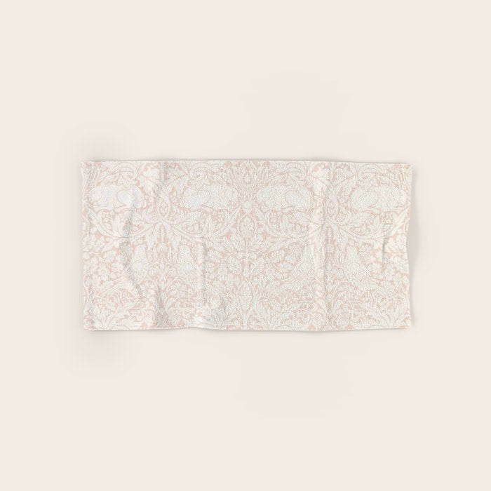 William Morris Pure Brer Rabbit Faded Sea Pink Vintage Pattern Bath Towel Gallery Image 1