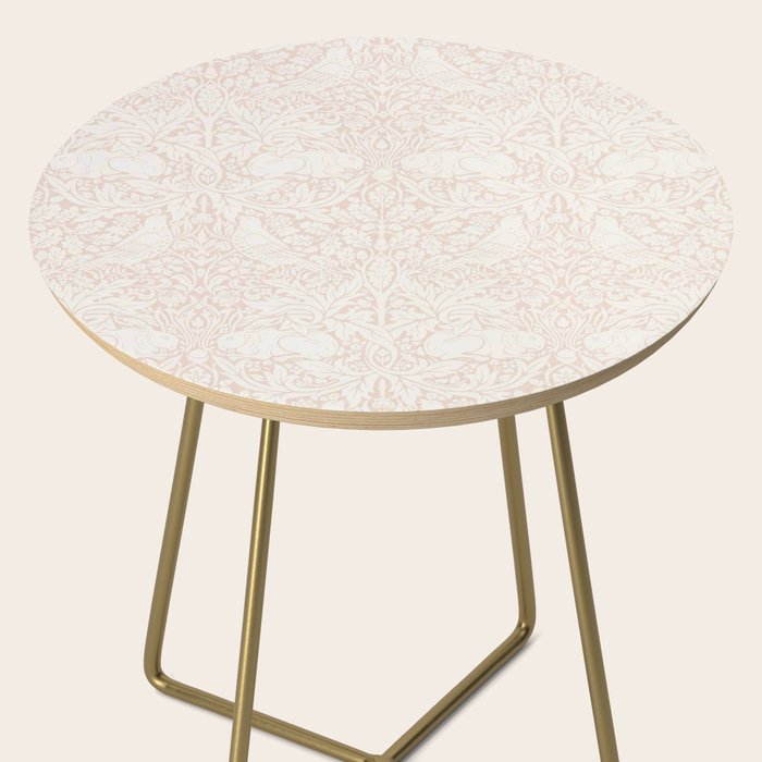 William Morris Pure Brer Rabbit Faded Sea Pink Vintage Pattern Side Table Gallery Image 2