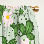 Whimsical Strawberry Vine and Floral Garden Pattern Window Curtain Gallery Image 2