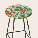 Whimsical Strawberry Vine and Floral Garden Pattern Stool Gallery Image 2