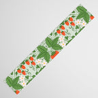 Whimsical Strawberry Vine and Floral Garden Pattern Table Runner Gallery Image 3