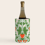 Whimsical Strawberry Vine and Floral Garden Pattern Wine Chiller Gallery Image 1