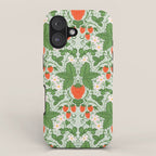 Whimsical Strawberry Vine and Floral Garden Pattern iPhone Case Gallery Image 1