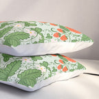 Whimsical Strawberry Vine and Floral Garden Pattern Pillow Sham Gallery Image 3