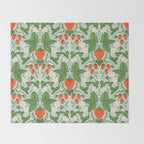 Whimsical Strawberry Vine and Floral Garden Pattern Throw Blanket Gallery Image 2