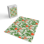 Whimsical Strawberry Vine and Floral Garden Pattern Jigsaw Puzzle Gallery Image 2