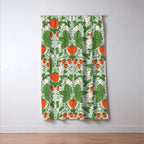 Whimsical Strawberry Vine and Floral Garden Pattern Window Curtain Gallery Image 3