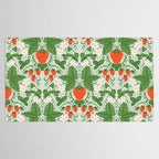 Whimsical Strawberry Vine and Floral Garden Pattern Tablecloth Gallery Image 2
