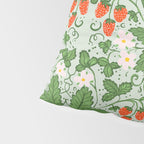 Whimsical Strawberry Vine and Floral Garden Pattern Pillow Sham Gallery Image 4