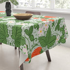 Whimsical Strawberry Vine and Floral Garden Pattern Tablecloth Gallery Image 3