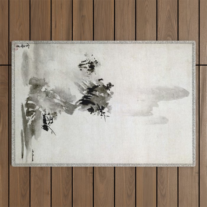Sesshu Toyo Haboku - Sansui Landscape Outdoor Rug Gallery Image 1
