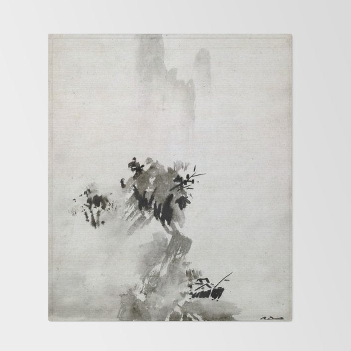 Sesshu Toyo Haboku - Sansui Landscape Throw Blanket Gallery Image 2