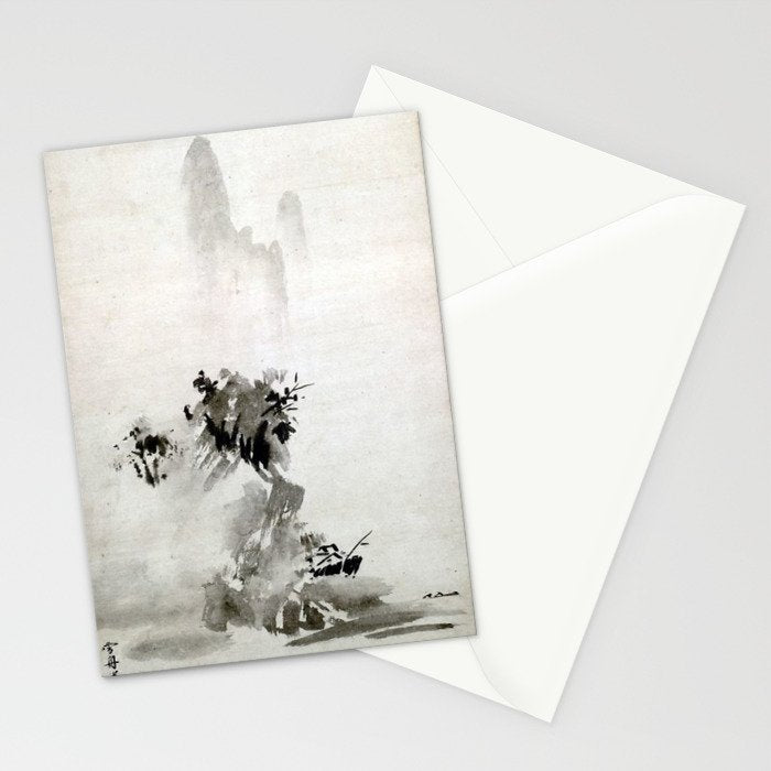 Sesshu Toyo Haboku - Sansui Landscape Stationery Card Gallery Image 2