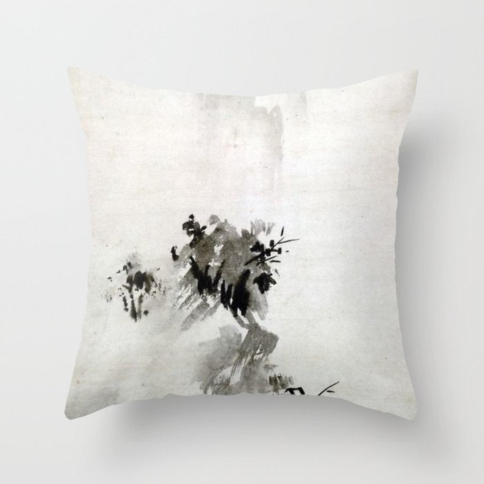 Sesshu Toyo Haboku - Sansui Landscape Throw Pillow Gallery Image 1