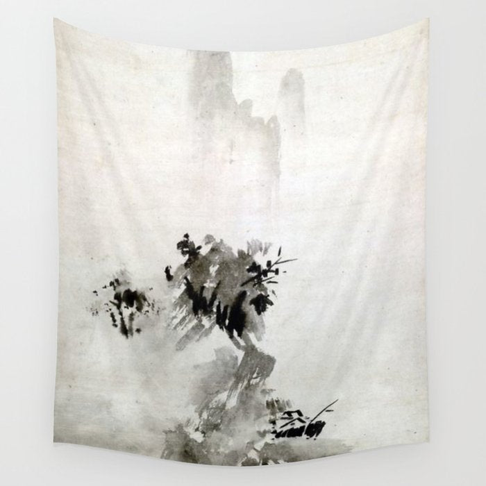 Sesshu Toyo Haboku - Sansui Landscape Wall Tapestry Gallery Image 4