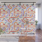 Colorful Curved Path Tiles G Wall Mural Gallery Image 1