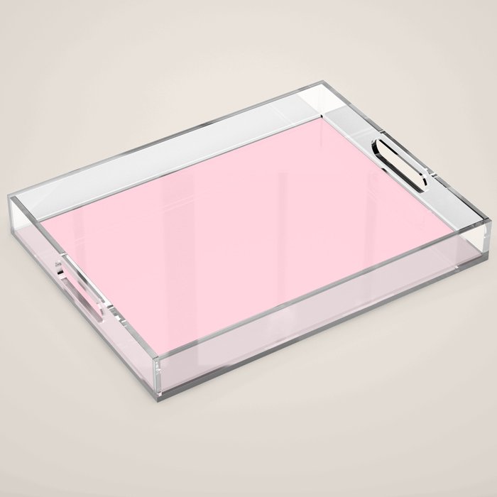 Light Soft Pastel Pink Solid Color Acrylic Tray Gallery Image 1
