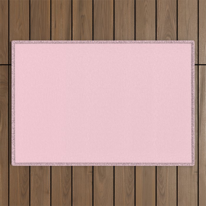 Light Soft Pastel Pink Solid Color Outdoor Rug Gallery Image 1
