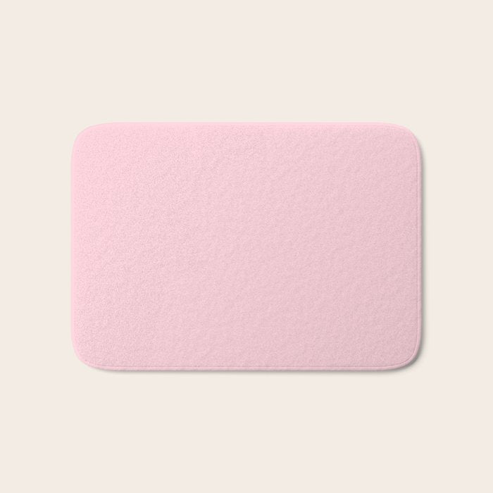 Light Soft Pastel Pink Solid Color Bath Mat Gallery Image 1