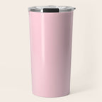 Light Soft Pastel Pink Solid Color Travel Mug Gallery Image 1