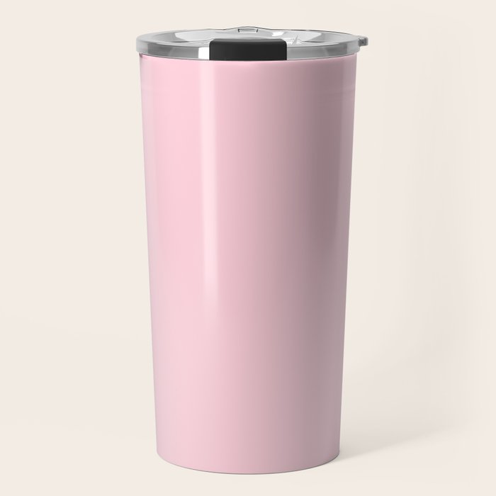 Light Soft Pastel Pink Solid Color Travel Mug Gallery Image 1