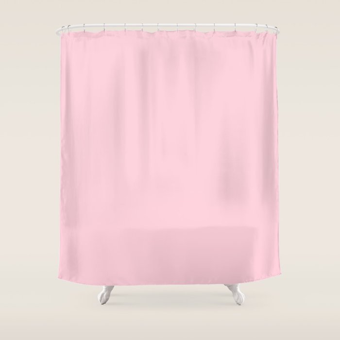 Light Soft Pastel Pink Solid Color Shower Curtain Gallery Image 1