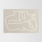 Abstract line art / Face/beige Rug Gallery Image 2